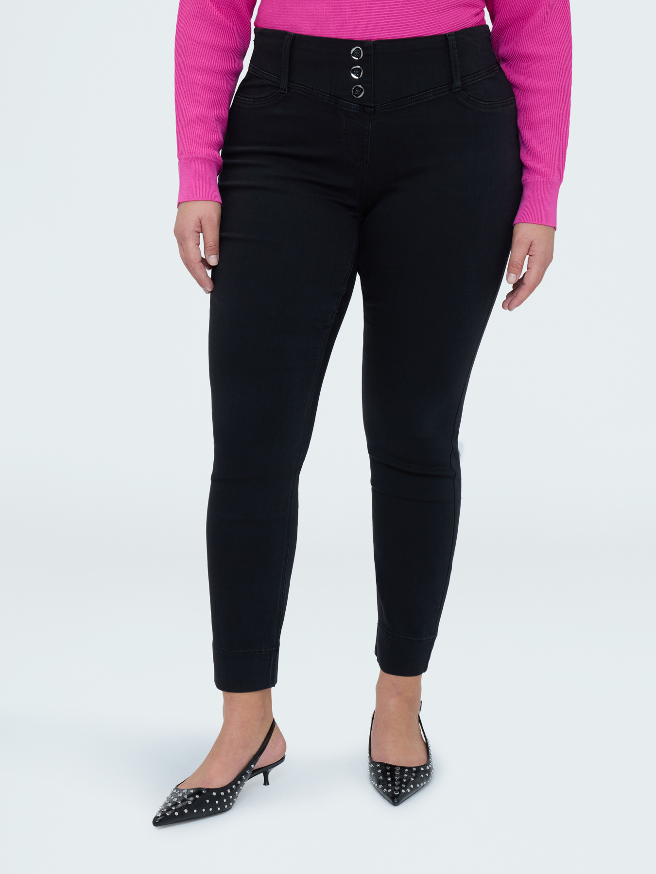 Jeggings &alpha;&pi;ό denim &mu;&alpha;ύ&rho;&omicron; &mu;&epsilon; &delta;&iota;&alpha;&kappa;&omicron;&sigma;&mu;&eta;&tau;&iota;&kappa;ά &kappa;&omicron;&upsilon;&mu;&pi;&iota;ά image number 2