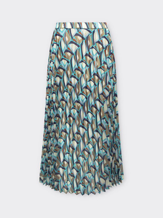 Printed pleated skirt