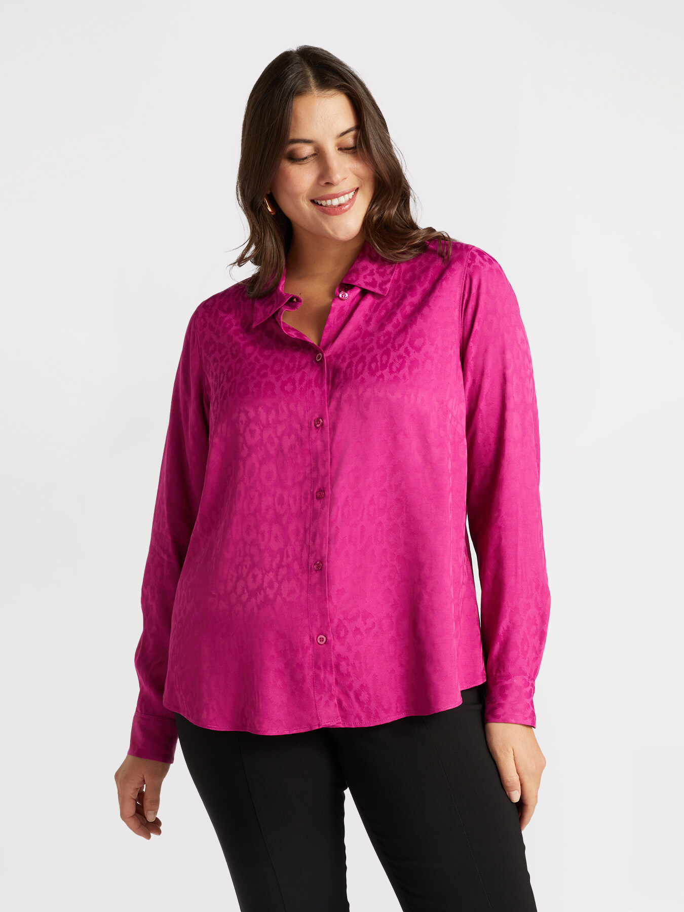 Jacquard-Hemdbluse mit Animalier-Motiv image number 0