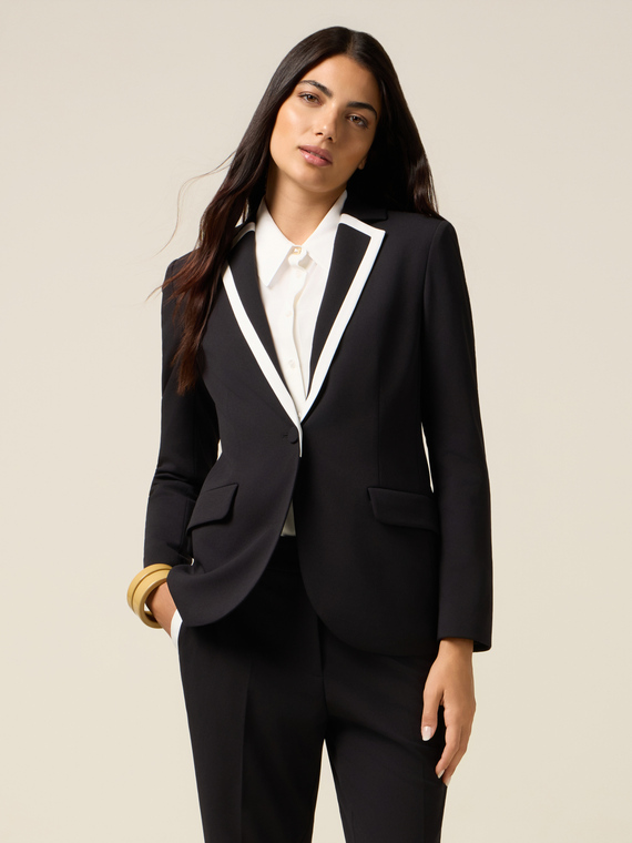 Blazer with contrasting trim