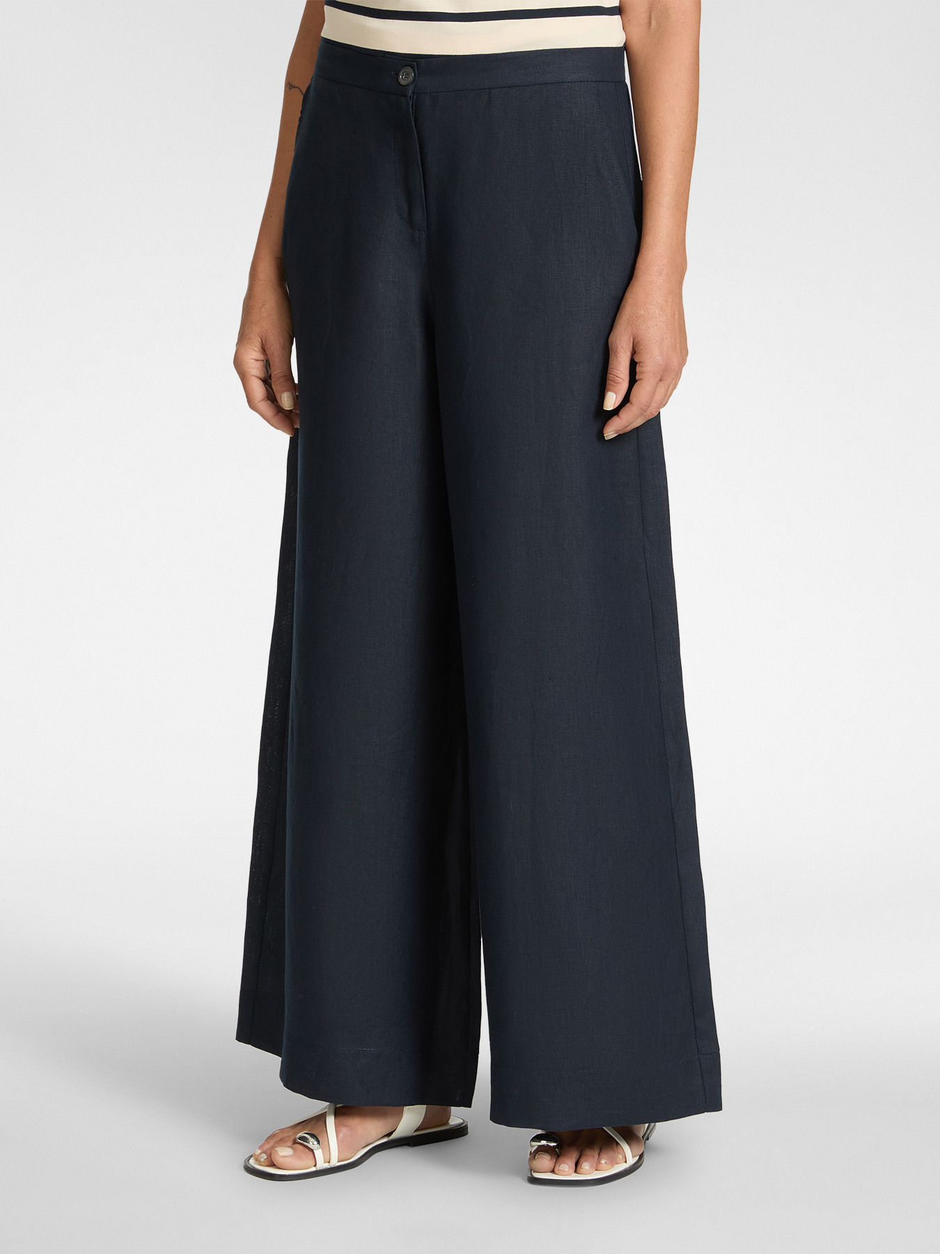 Linen palazzo pants image number 2