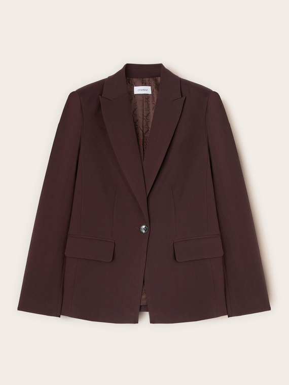 Blazer simple boutonnage avec poches plaqu&eacute;es