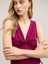 Draped V-neck top with piercing image number 3
