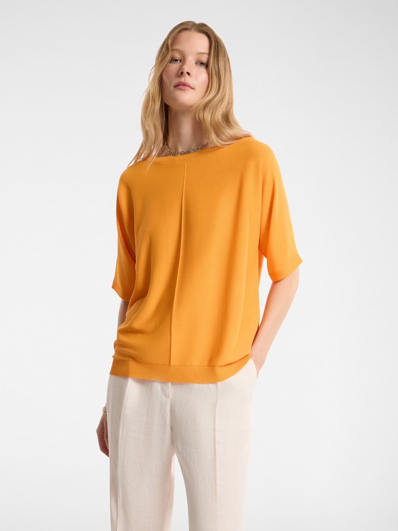 Short-sleeved viscose shirt image number 0