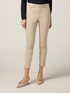 Skinny pants in cotton and Tencel with jewel button image number 3