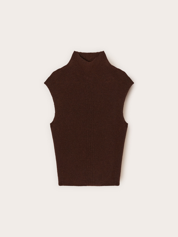 Haut en maille mélangée laine