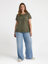 T-shirt with writing and embroidery image number 2