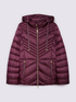Quilted down jacket with chevron pattern and hood image number 4
