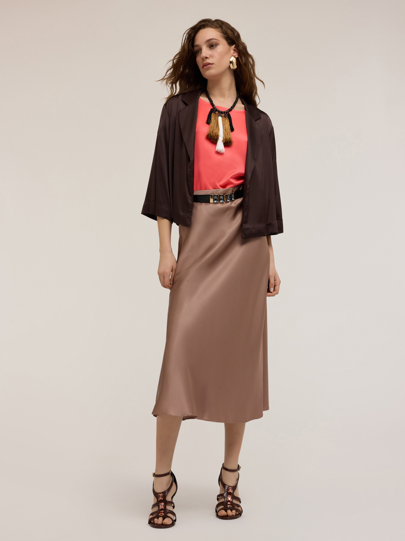 Stretch satin deconstructed jacket image number 0