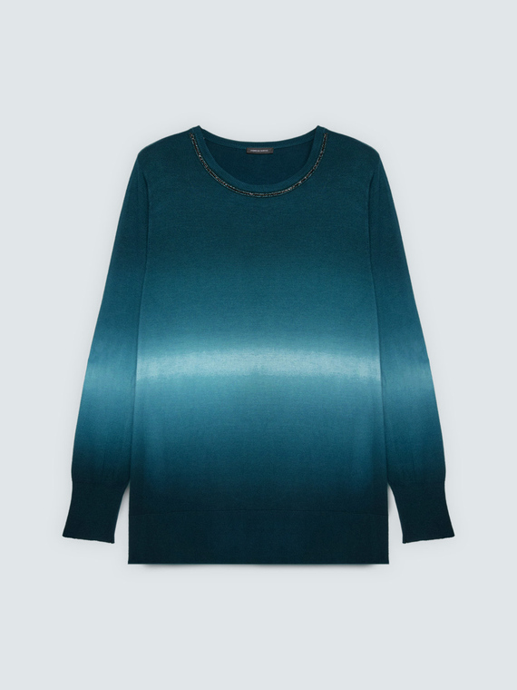 Rundhals-Pullover mit Farbverlauf