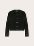 Cardigan cropped in maglia con strass image number 4