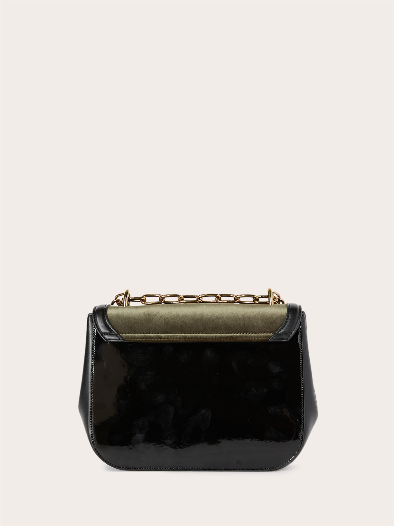 Shoulder bag in coated fabric and velvet image number 2