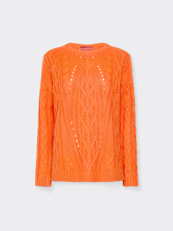 Wool sweater with workmanship