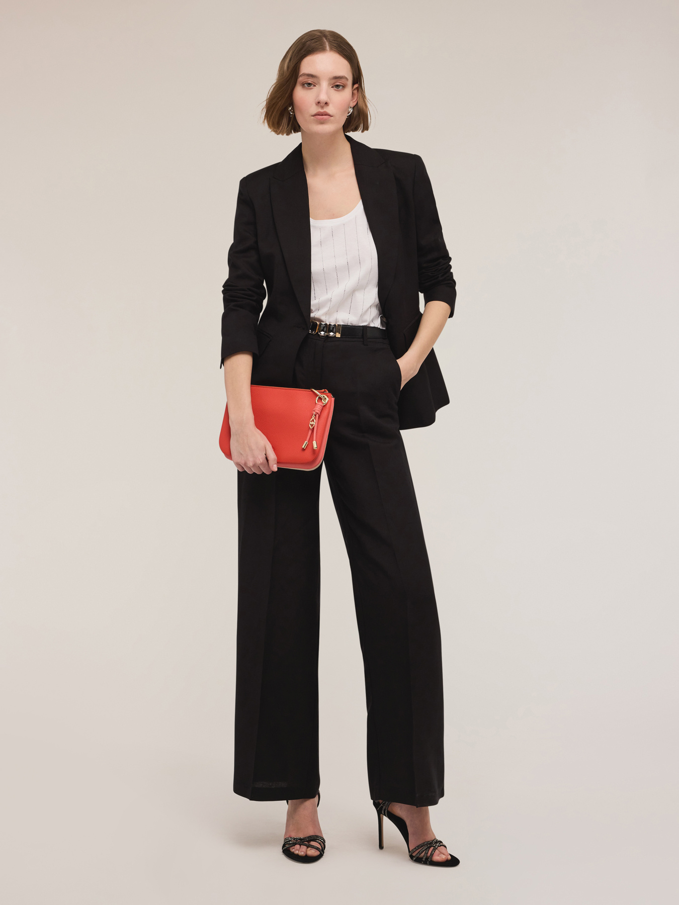 Blazer monopetto misto lino image number 0