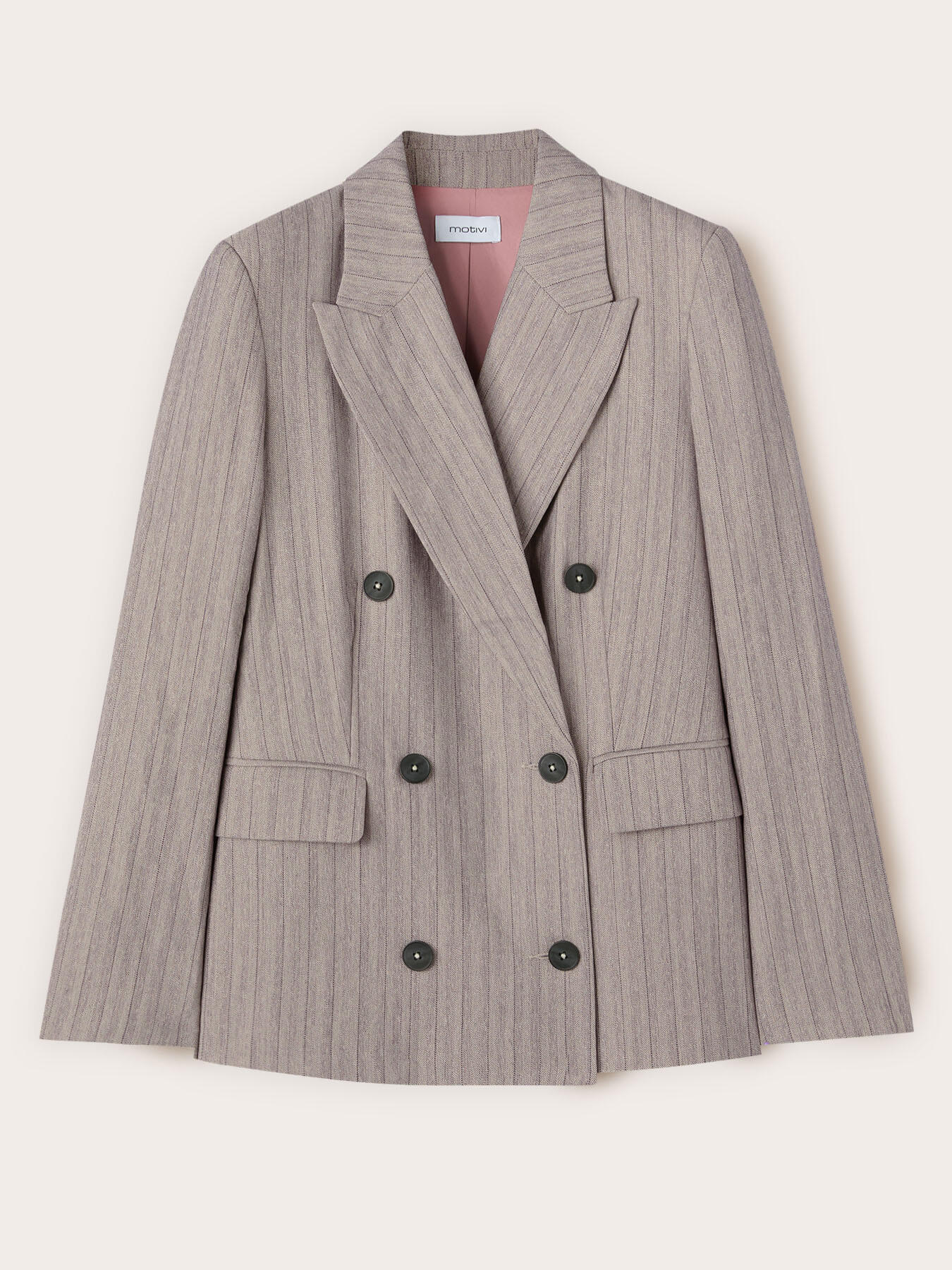 Structured double-breasted pinstripe jacket image number 4