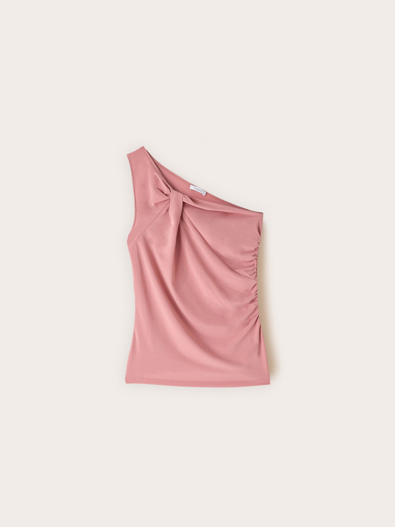 One-shoulder draped top