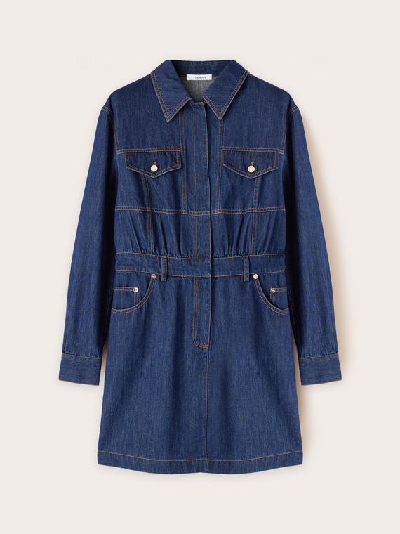 Short denim shirt dress