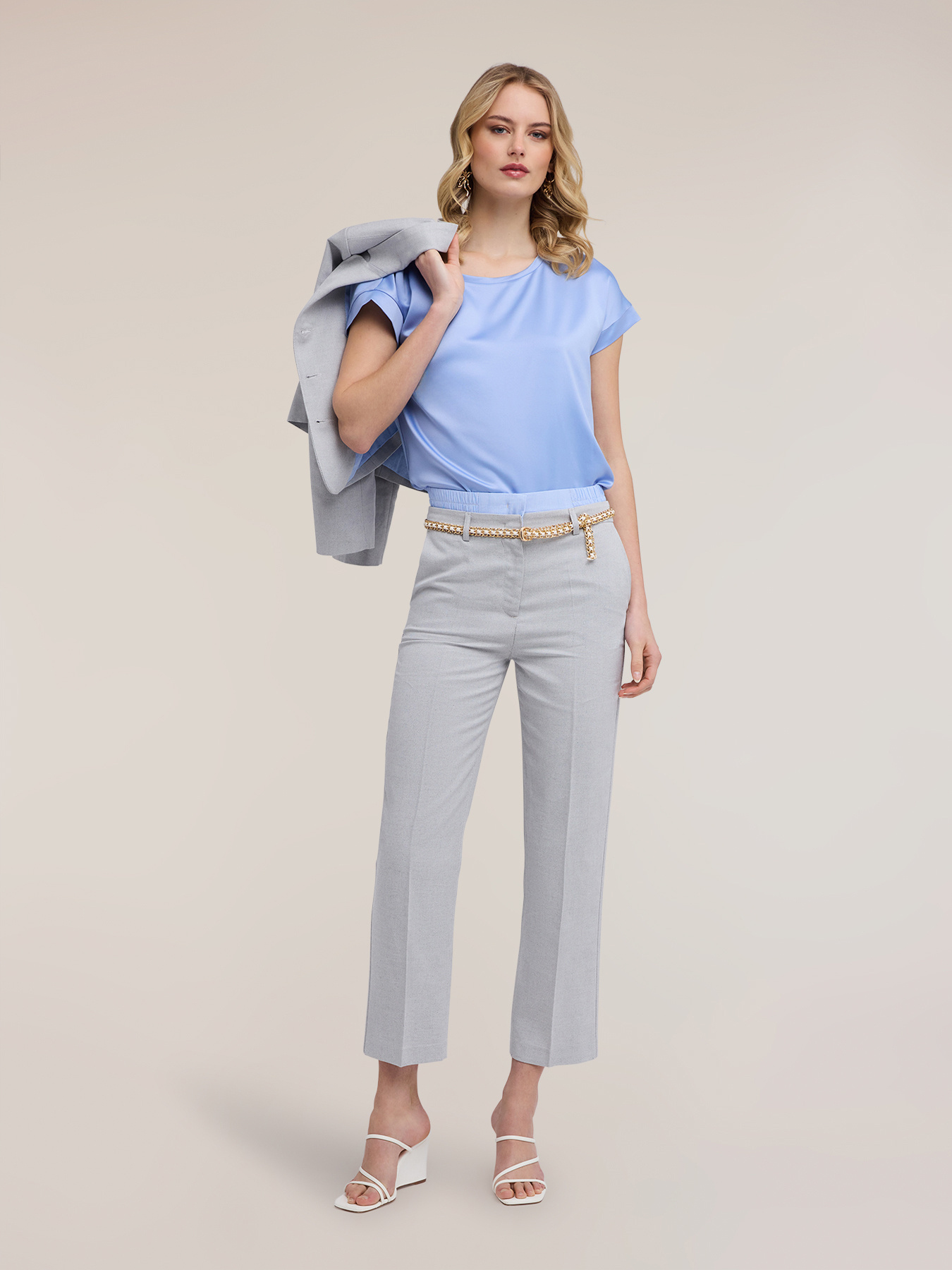 Two-tone cotton blend T-shirt image number 2