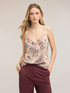Satin top with print image number 0
