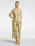 Long printed ramie shirt image number 2
