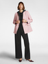 Milano knit fabric double-breasted blazer jacket image number 9