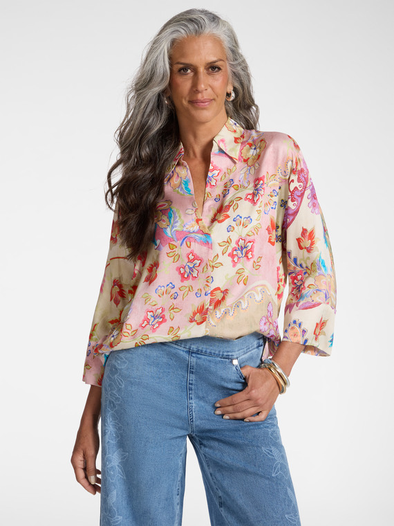 Printed viscose shirt