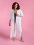 Long Broderie Anglaise kaftan dress image number 5