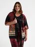Kimono stampa foliage burgundy image number 0