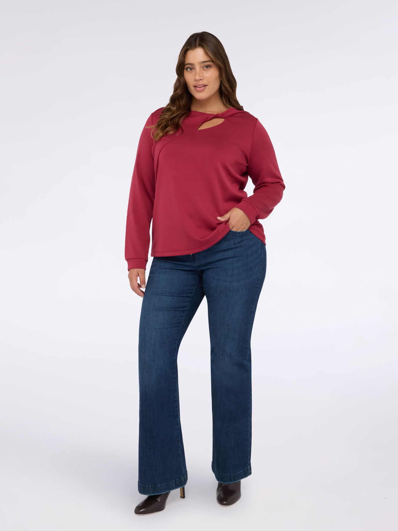 T-shirt in scuba con dettaglio cut-out image number 3