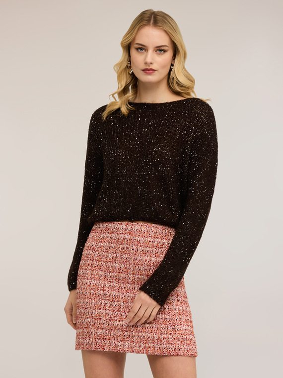 Maille courte &agrave; paillettes