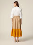 Long color block dress image number 1
