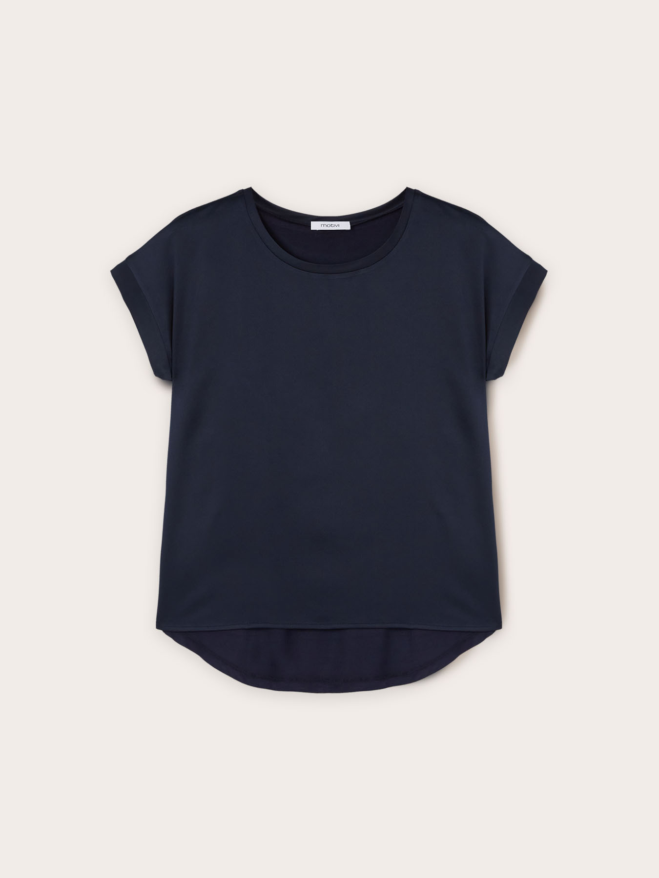 T-Shirt aus zwei verschiedenen Materialien image number 0
