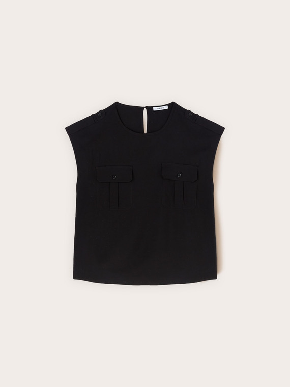 Blusa in viscosa con tasche