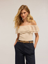 Fine knit shoulder top image number 0