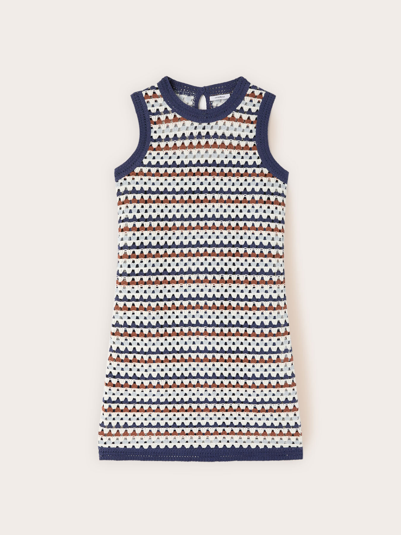 A-line crochet knit dress image number 4