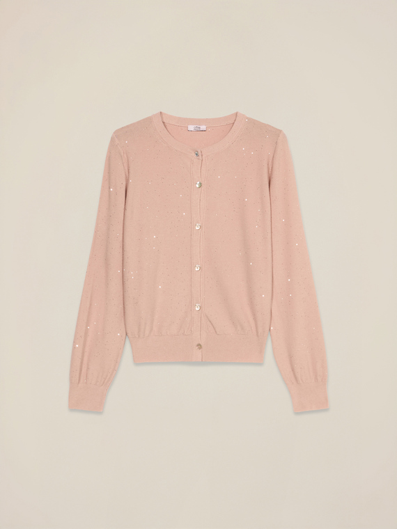 Cardigan corto con paillettes