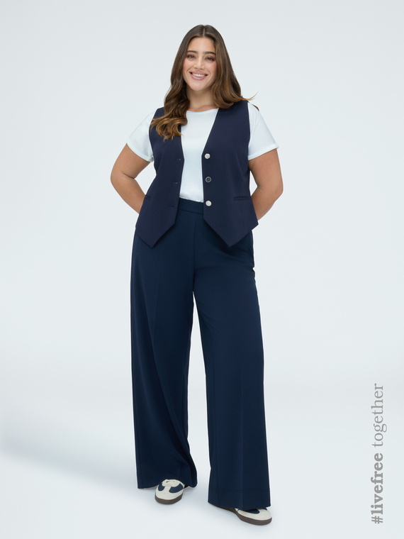 Pantaloni Wide Leg in tessuto stretch