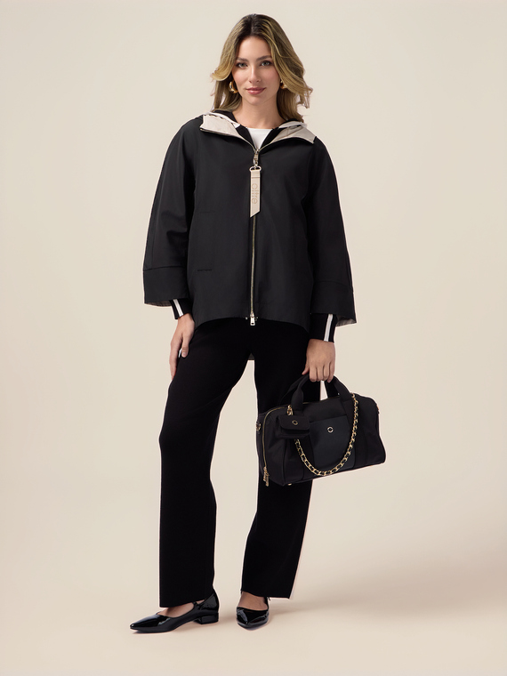 Knitted trousers with contrasting trim