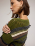 Multicolor striped perforated sweater image number 3