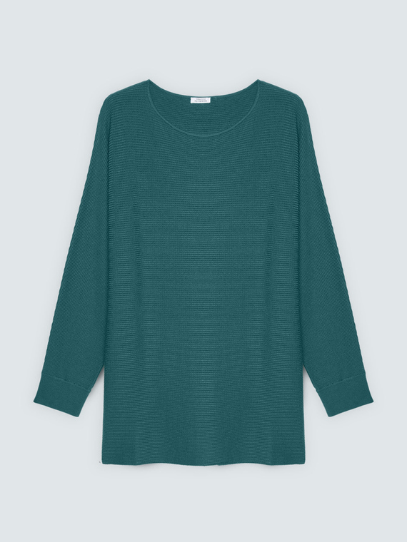 Maglia a costine con maniche kimono