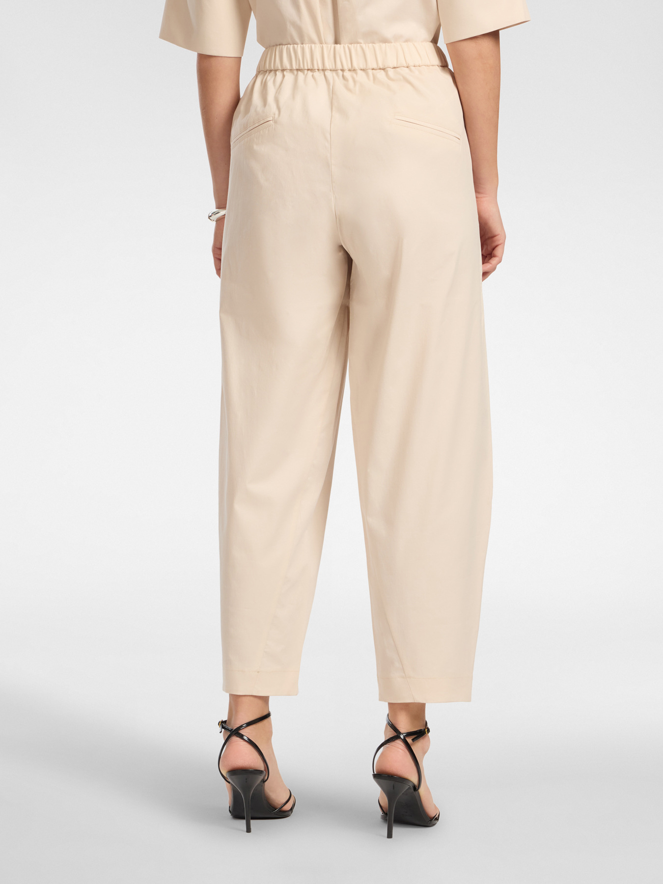 Stretch cotton balloon trousers image number 1