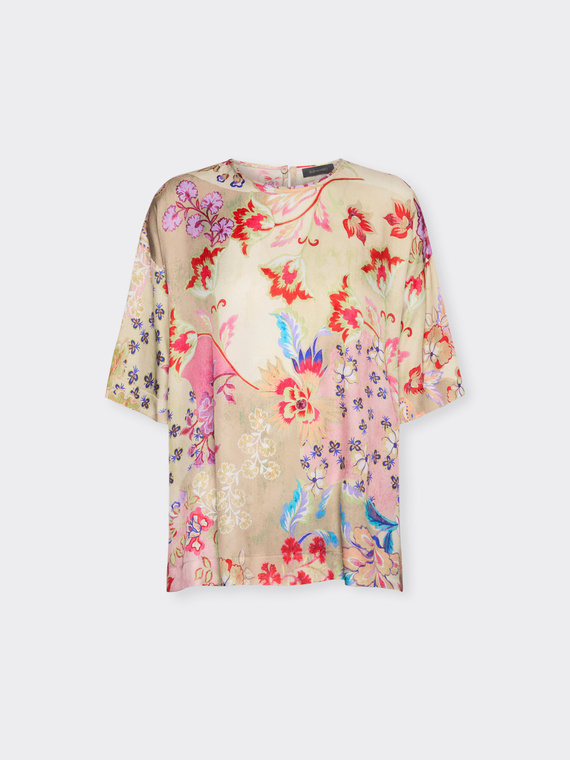 Printed blouse in viscose twill