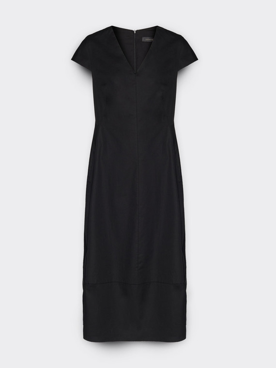 Midi dress with V-neck