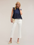 Sleeveless T-shirt with broderie anglaise insert image number 2