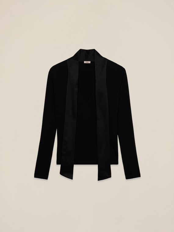 T-shirt con fusciacca in raso