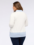 Two-material sweater with denim pockets image number 1