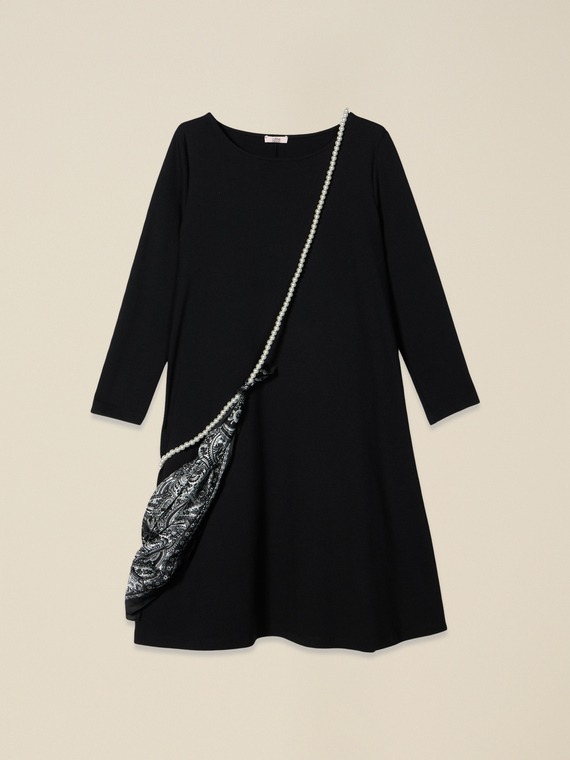 Vestito flared con dettaglio foulard