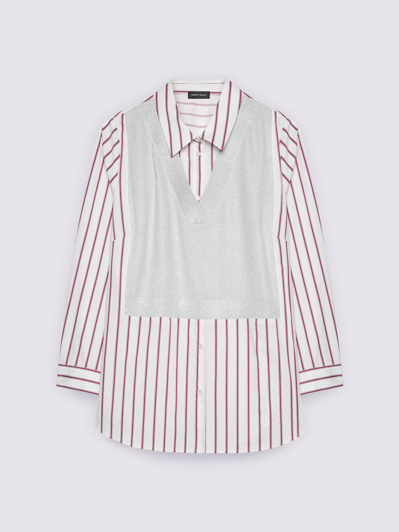 Two-material shirt with overlapping vest image number 4