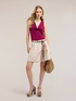 Draped V-neck top with piercing image number 0
