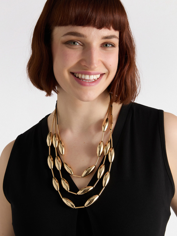 Golden multi-strand necklace